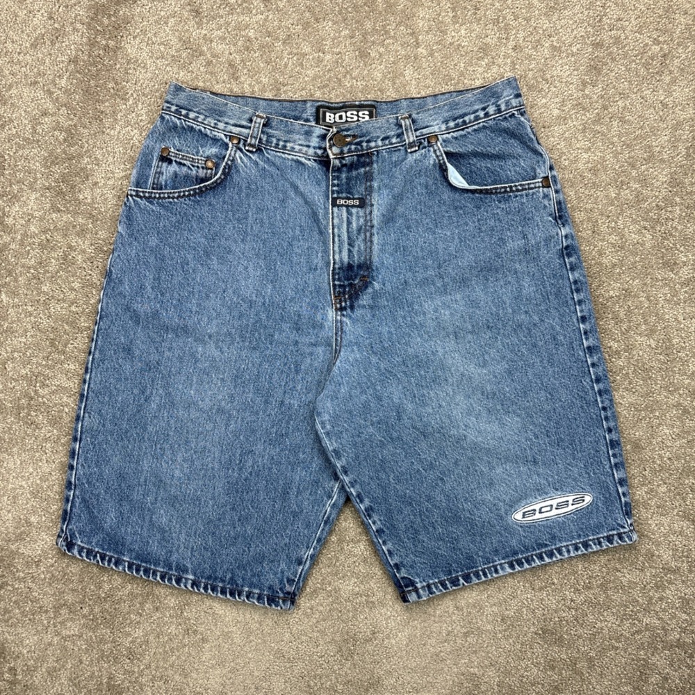 Vintage 90s Boss by IG Design Baggy Denim Shorts Jorts Size 38